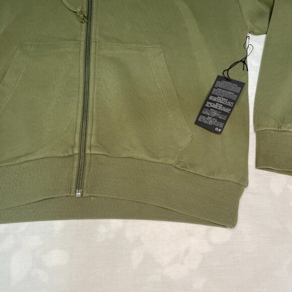 Forever 21 Unisex Olive Green Full Zip Hoodie – Fits Men & Women – Size S – NWT - Picture 2 of 8